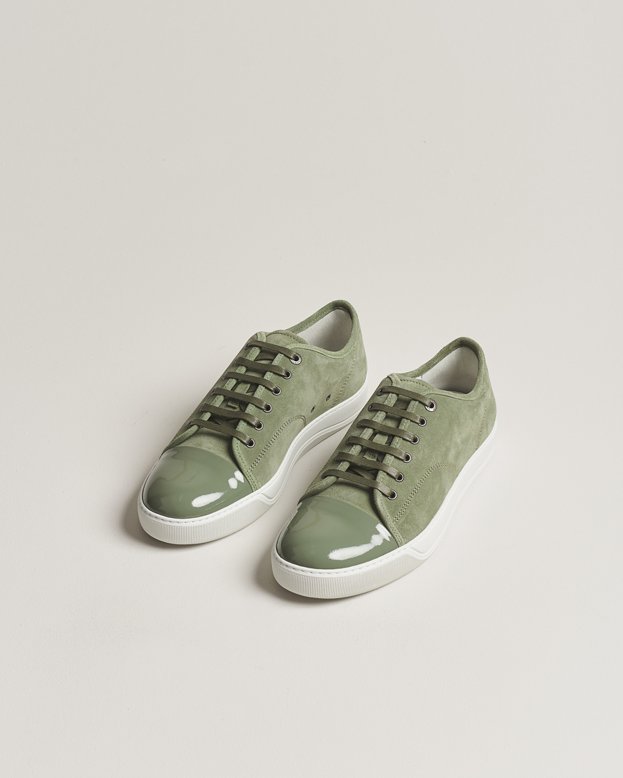 Men | Lanvin Patent Cap Toe Sneaker Green | Lanvin | Patent Cap Toe Sneaker Green