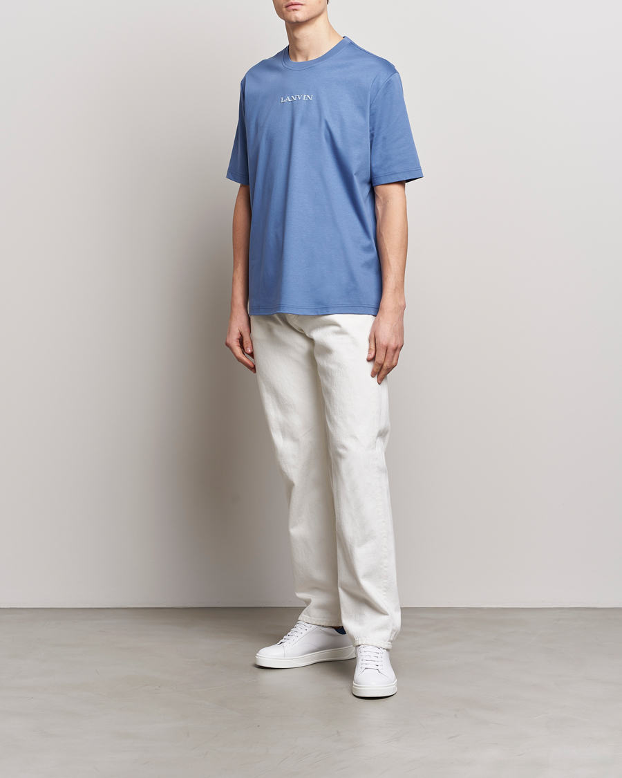 Men | T-Shirts | Lanvin | Embroidered Logo T-Shirt Cornflower