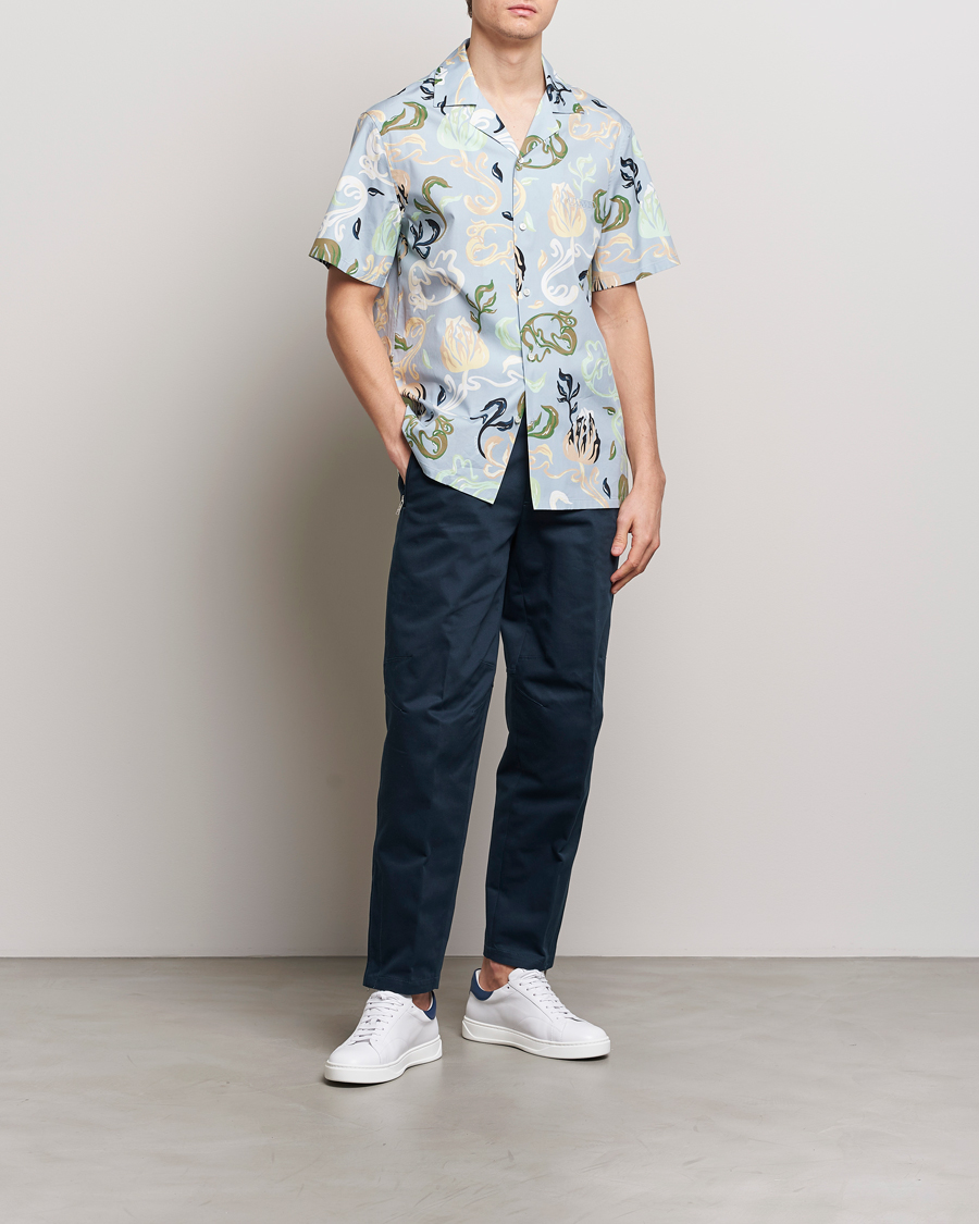 Men | Shirts | Lanvin | Printed Bowling Shirt Azur
