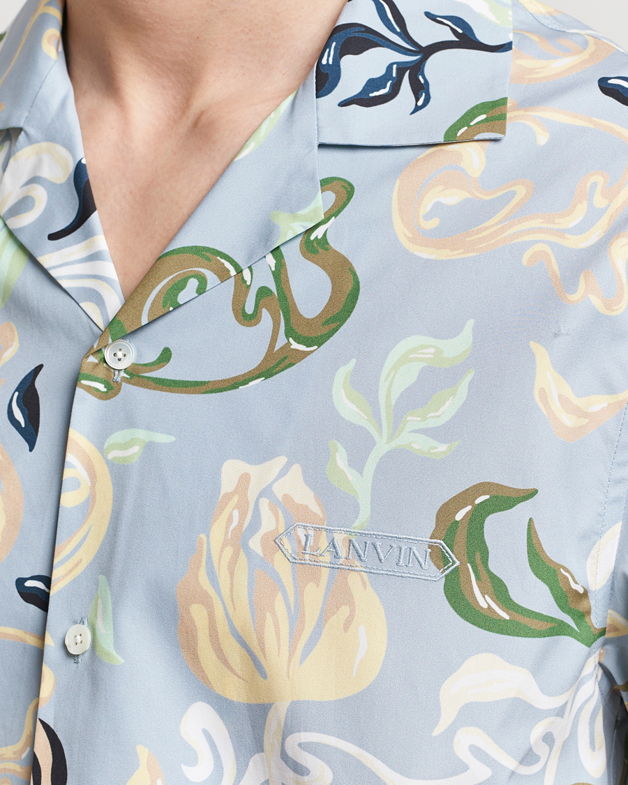 Men | Shirts | Lanvin | Printed Bowling Shirt Azur