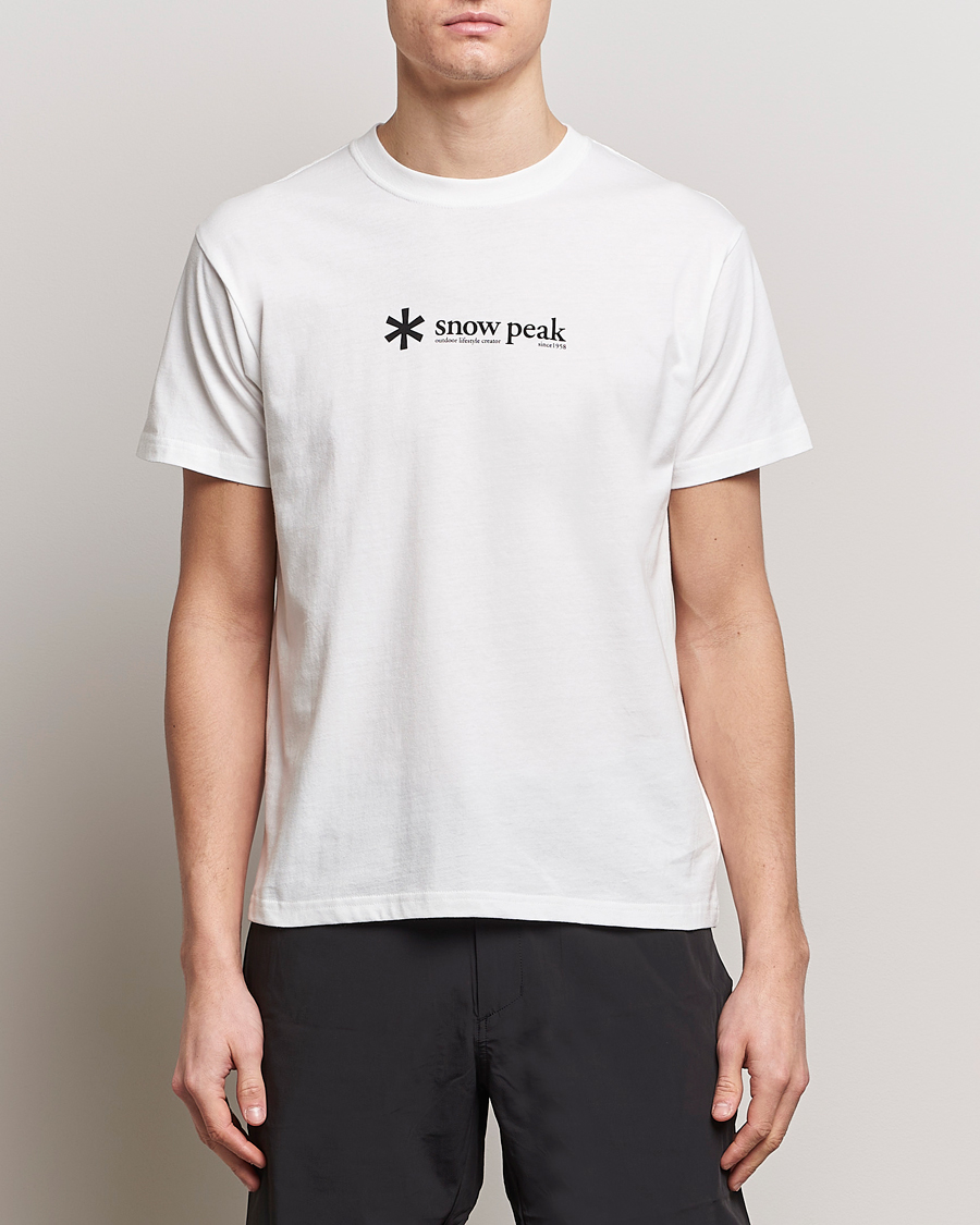 Men | Short Sleeve T-shirts | Snow Peak | Soft Cotton Logo T-Shirt White