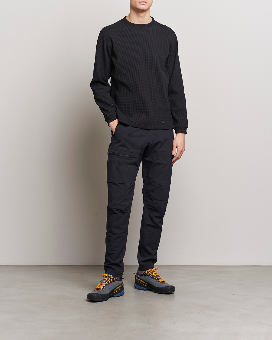 Men | T-Shirts | Snow Peak | Dry Waffle Long Sleeve T-Shirt Black