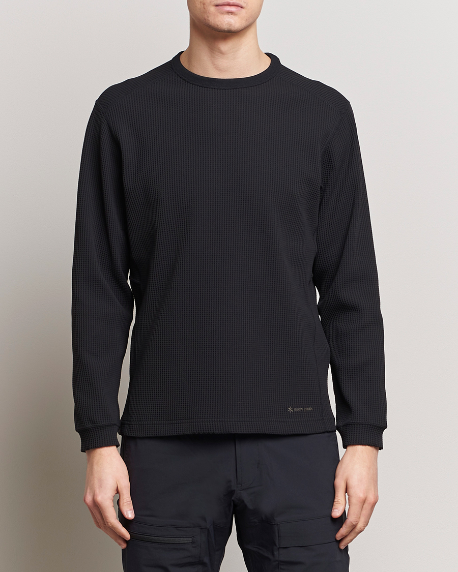Men | T-Shirts | Snow Peak | Dry Waffle Long Sleeve T-Shirt Black