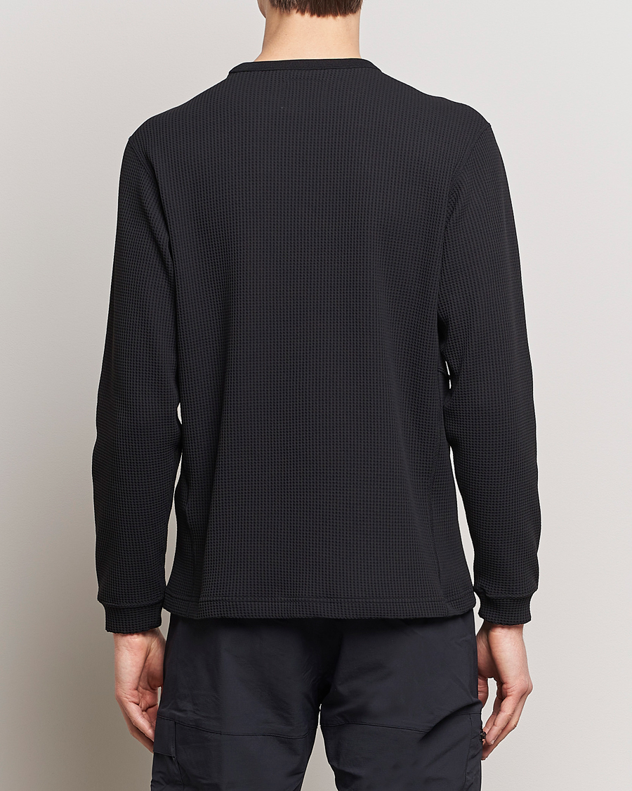 Men | T-Shirts | Snow Peak | Dry Waffle Long Sleeve T-Shirt Black