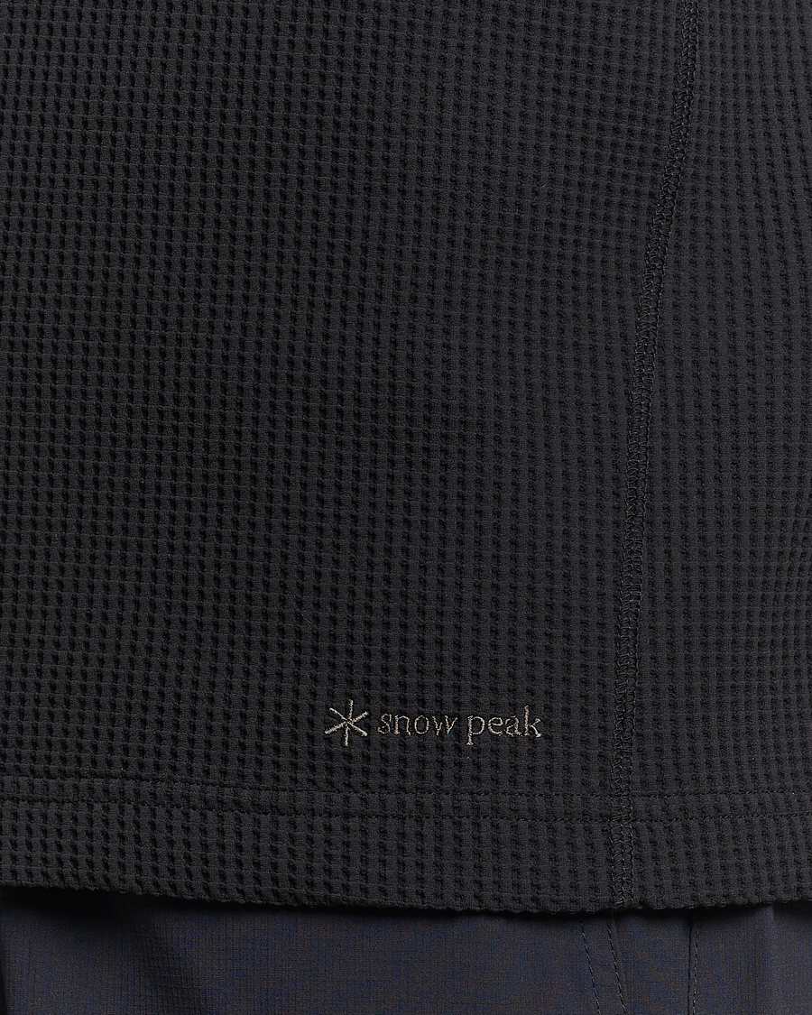 Men | T-Shirts | Snow Peak | Dry Waffle Long Sleeve T-Shirt Black