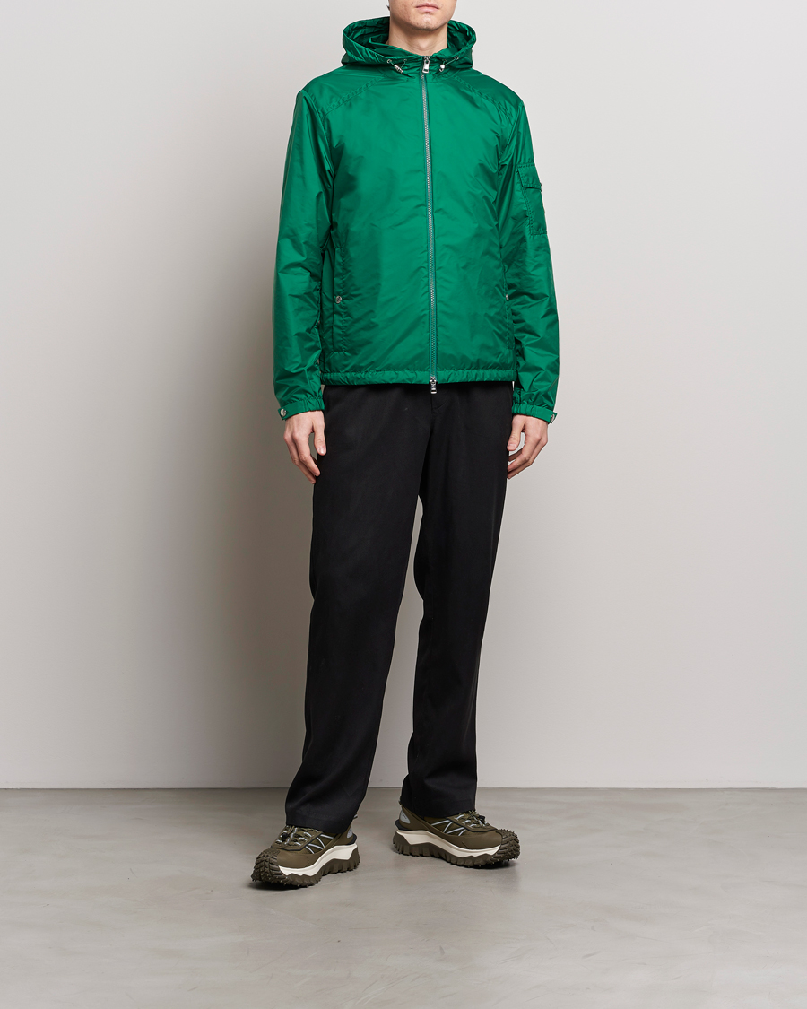 Moncler Etiache Hooded Bomber Jacket Green at CareOfCarl.com