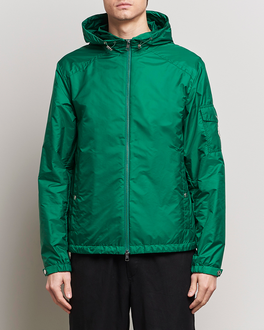 Moncler Etiache Hooded Bomber Jacket Green at CareOfCarl.com
