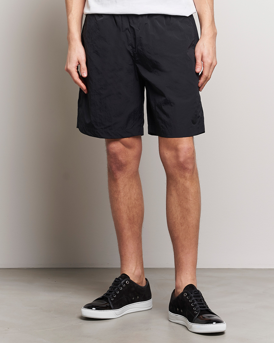 Men | Clothing | Moncler | Lettering Logo Swim Shorts Black