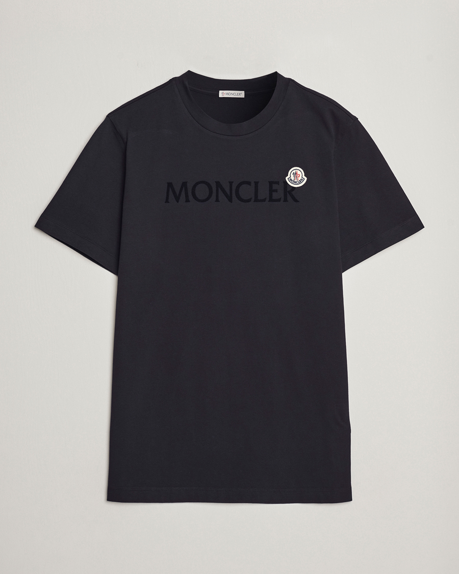 Men | T-Shirts | Moncler | Lettering Logo T-Shirt Navy