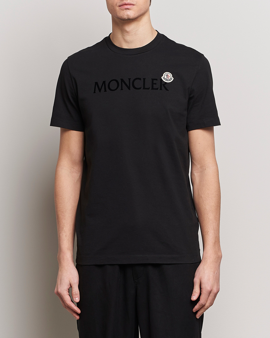 Men | Short Sleeve T-shirts | Moncler | Lettering Logo T-Shirt Black