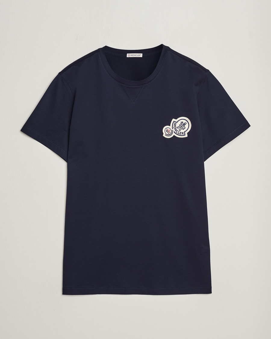 Men | T-Shirts | Moncler | Double Logo T-Shirt Navy