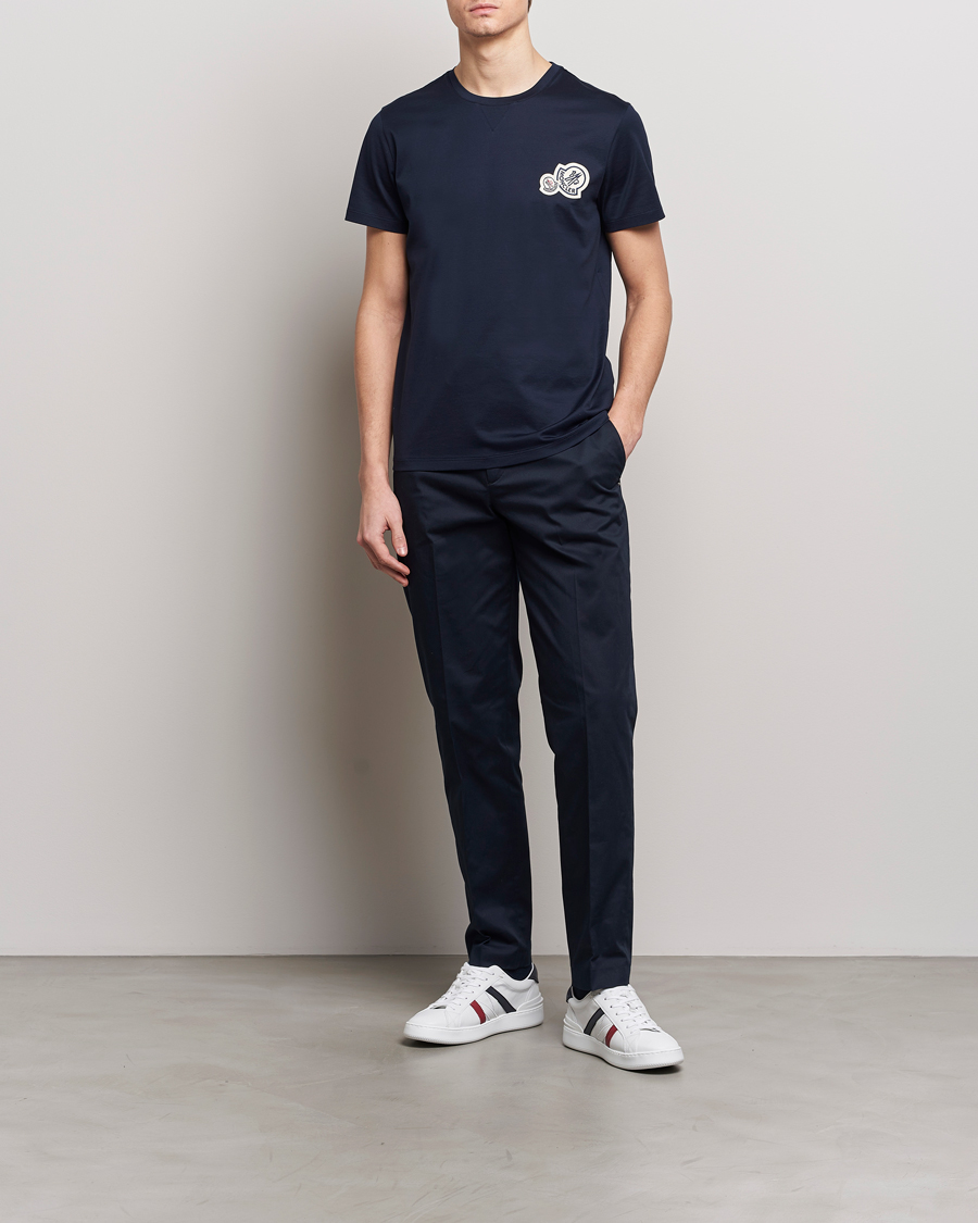 Men | T-Shirts | Moncler | Double Logo T-Shirt Navy