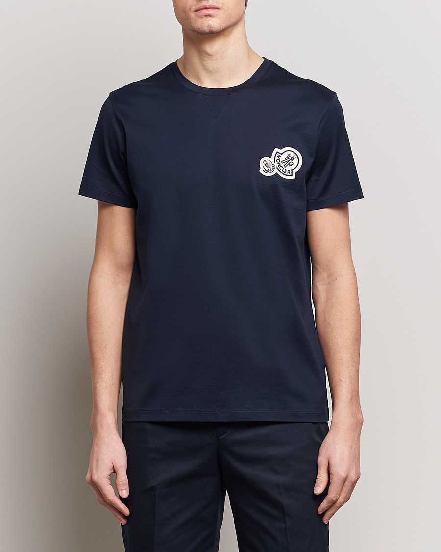 Men | T-Shirts | Moncler | Double Logo T-Shirt Navy