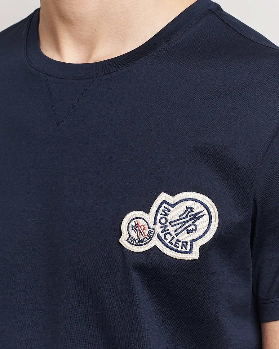 Men | T-Shirts | Moncler | Double Logo T-Shirt Navy
