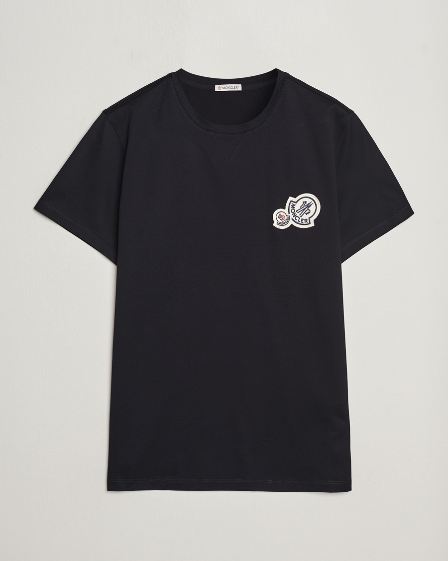 Men | T-Shirts | Moncler | Double Logo T-Shirt Black