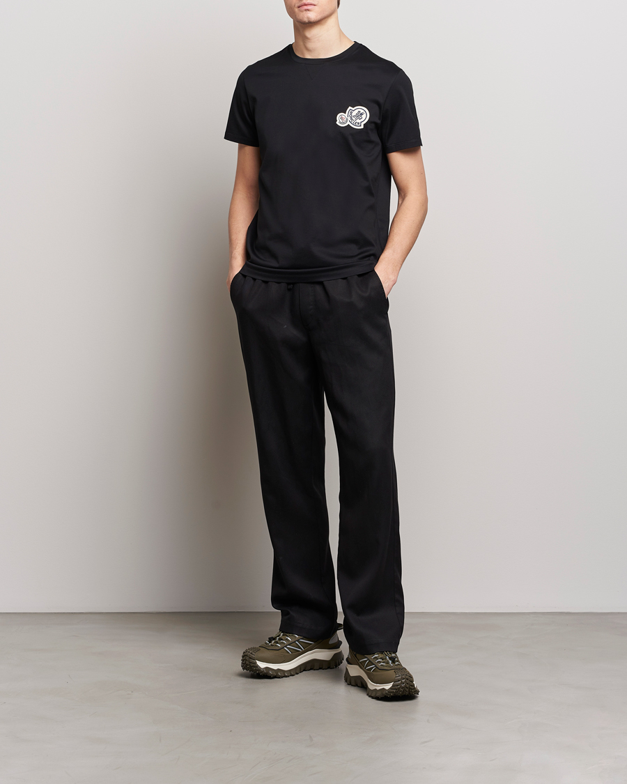 Men | T-Shirts | Moncler | Double Logo T-Shirt Black