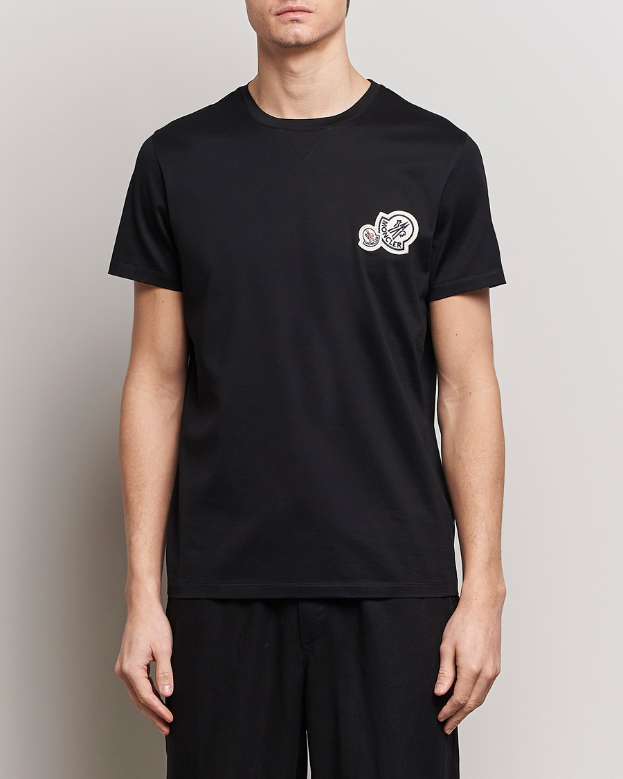 Men | T-Shirts | Moncler | Double Logo T-Shirt Black