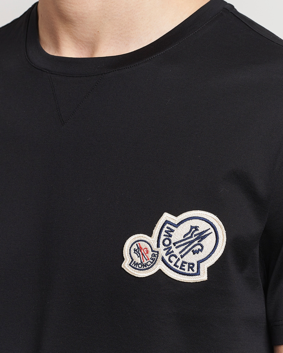 Men | T-Shirts | Moncler | Double Logo T-Shirt Black