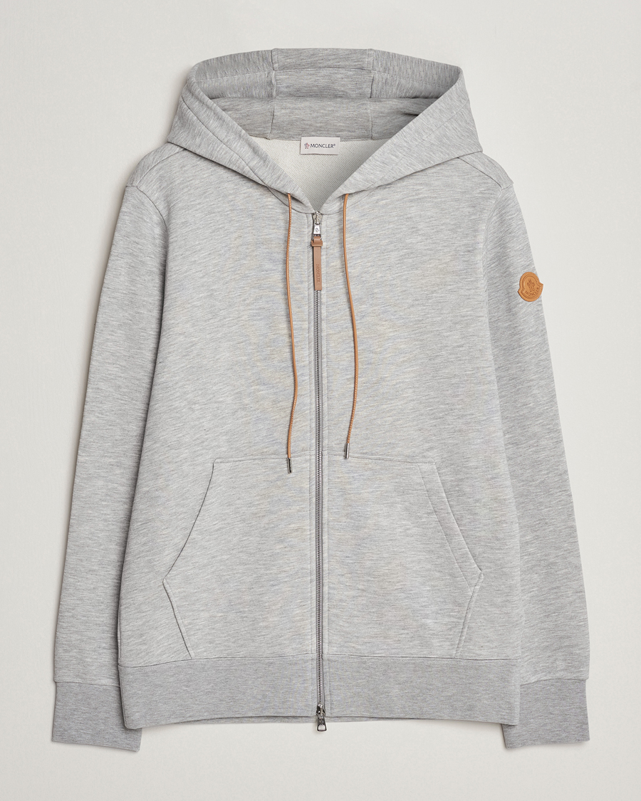 Men | Sweaters & Knitwear | Moncler | Full Zip Hoodie Light Grey