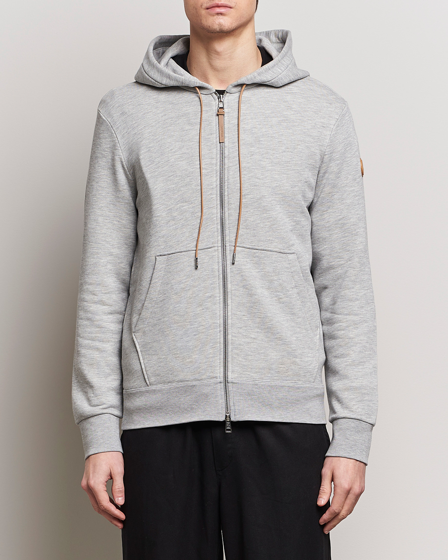 Men | Sweaters & Knitwear | Moncler | Full Zip Hoodie Light Grey