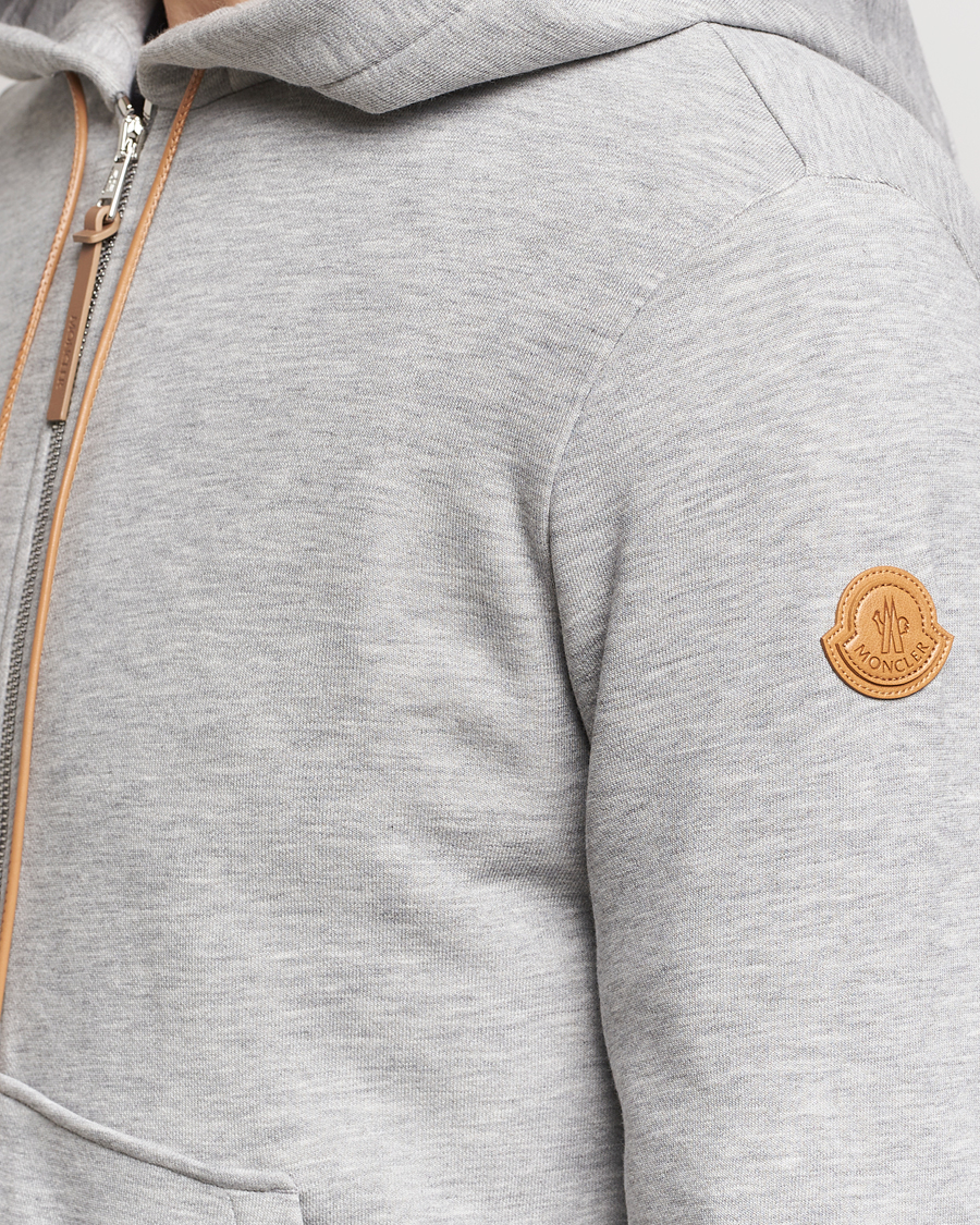 Men | Sweaters & Knitwear | Moncler | Full Zip Hoodie Light Grey