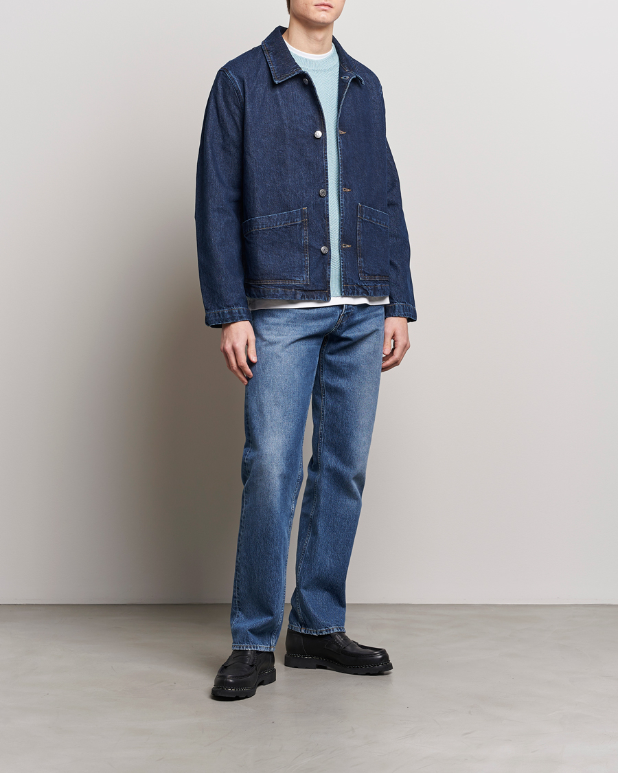 Men | Coats & Jackets | Sunflower | Denim Worker Jacket Rinse Blue
