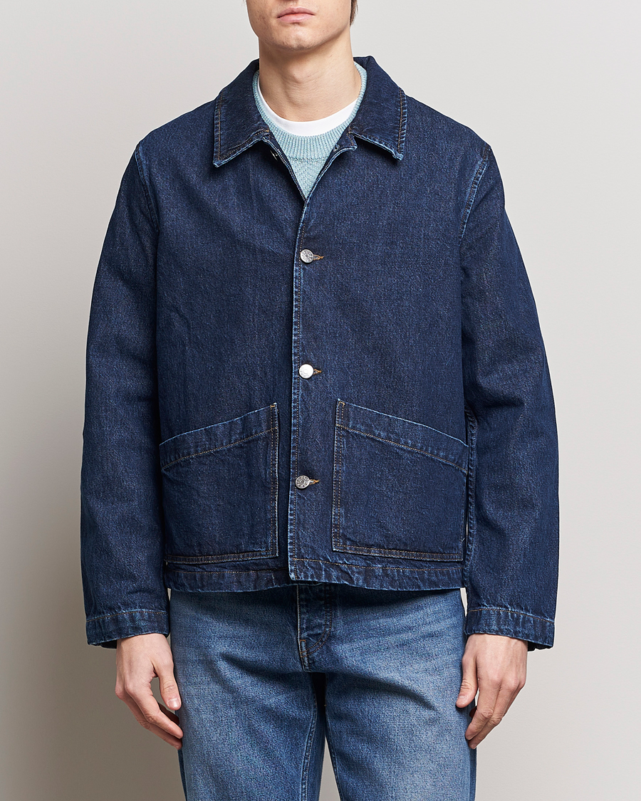 Men | Coats & Jackets | Sunflower | Denim Worker Jacket Rinse Blue