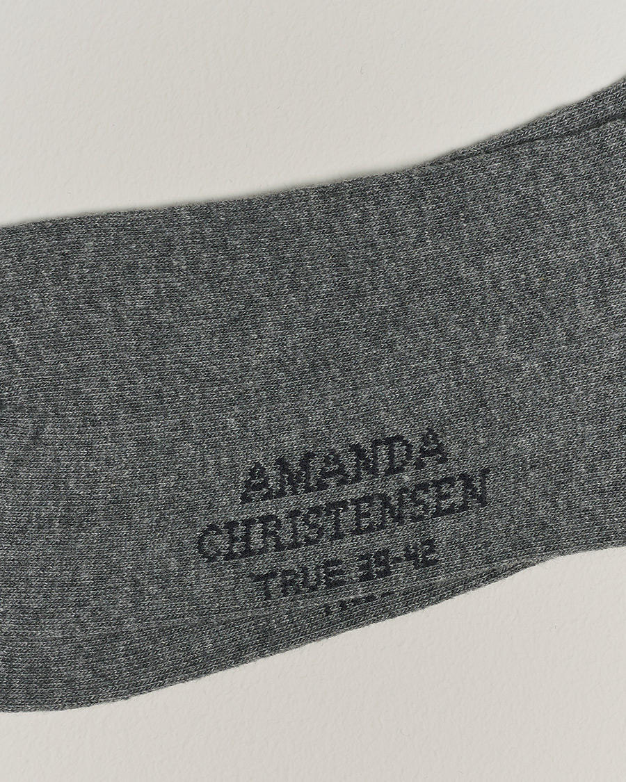 Herr | Strumpor | Amanda Christensen | 3-Pack True Cotton Socks Grey Melange
