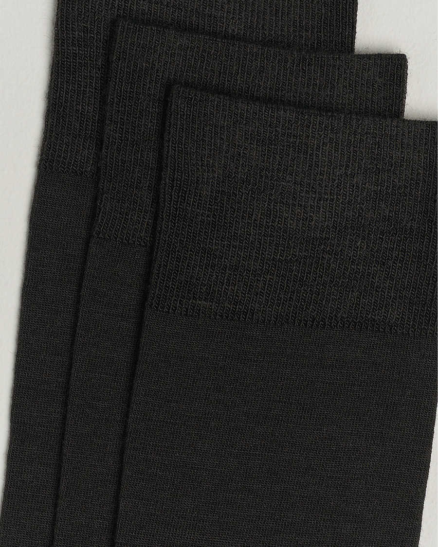 Men | Clothing | Amanda Christensen | 3-Pack Icon Wool/Cotton Socks Dark Brown