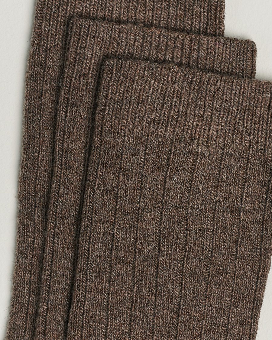 Men |  | Amanda Christensen | 3-Pack Supreme Wool/Cashmere Sock Brown Melange