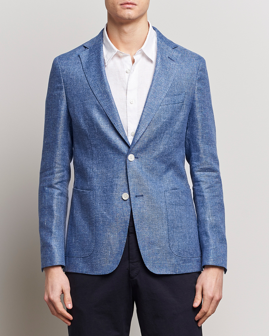 Men |  | BOSS BLACK | Hanry Linen Blazer Medium Blue