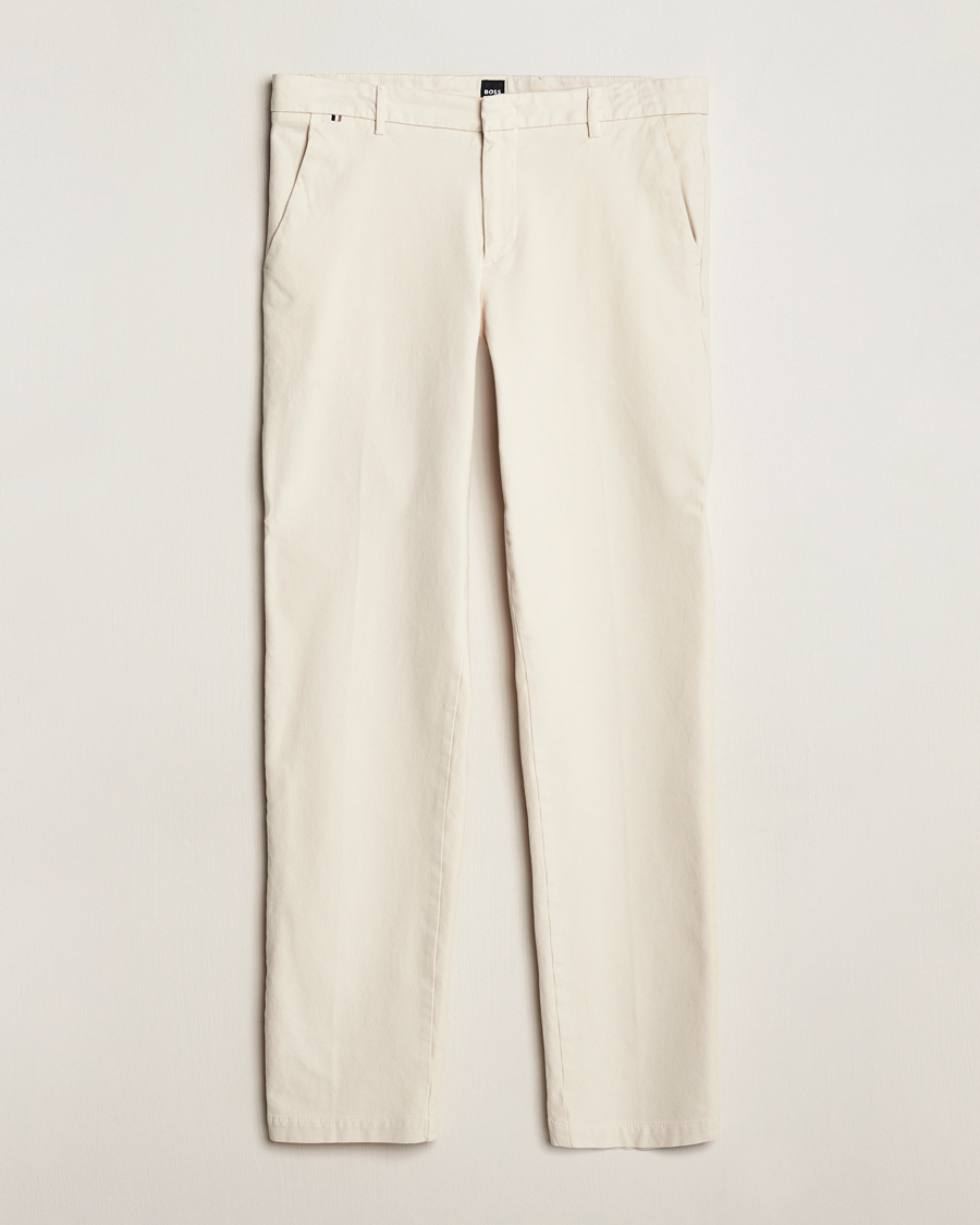 Men | Trousers | BOSS BLACK | Kaito1 Cotton Chinos Open White