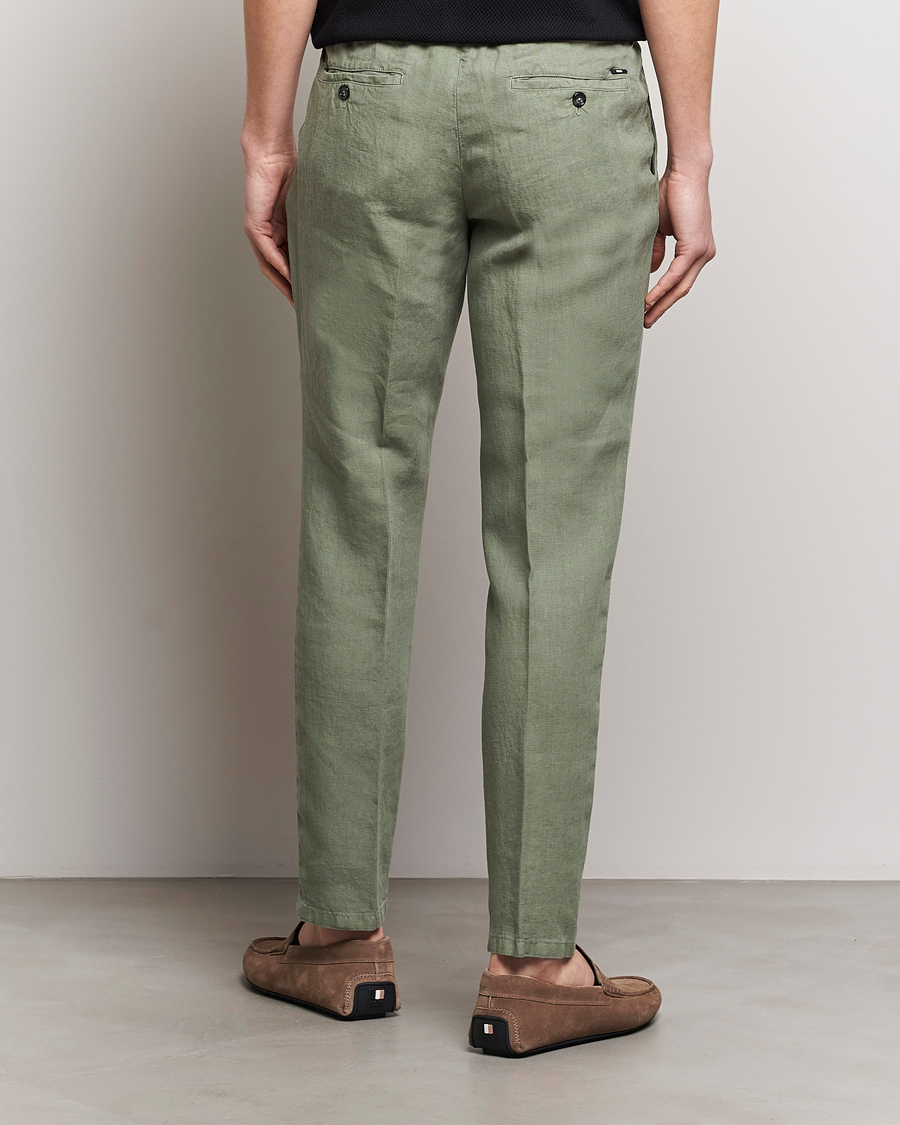 Men | Trousers | BOSS BLACK | Genius Slim Fit Linen Pants Open Green