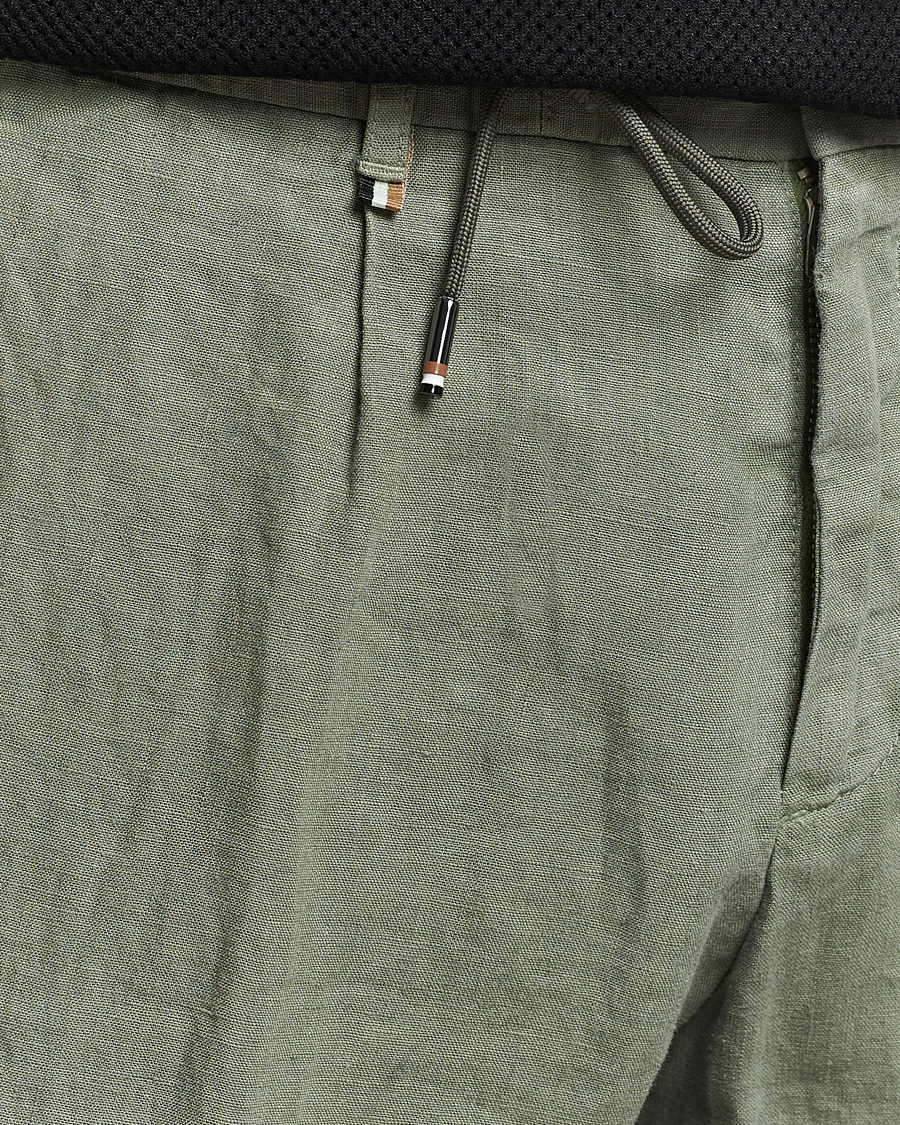 Men | Trousers | BOSS BLACK | Genius Slim Fit Linen Pants Open Green