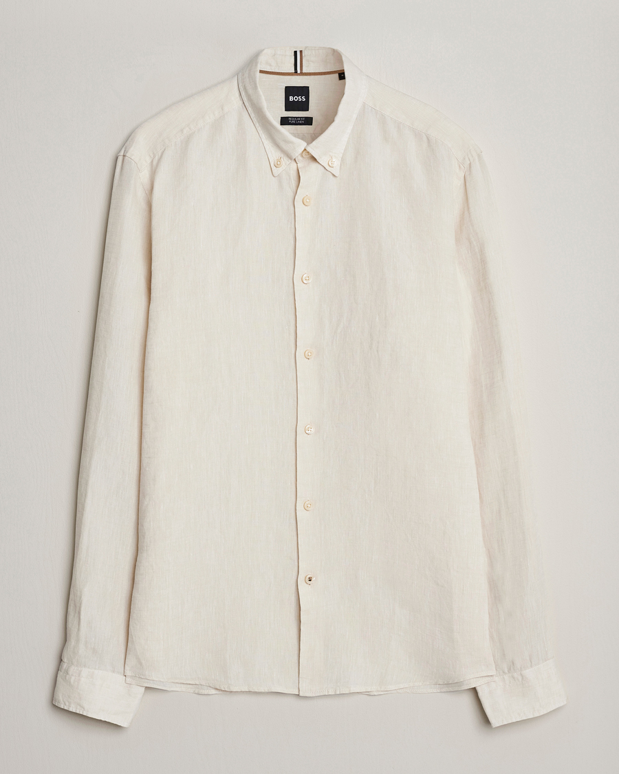 Men | Shirts | BOSS BLACK | Liam Linen Shirt Open White