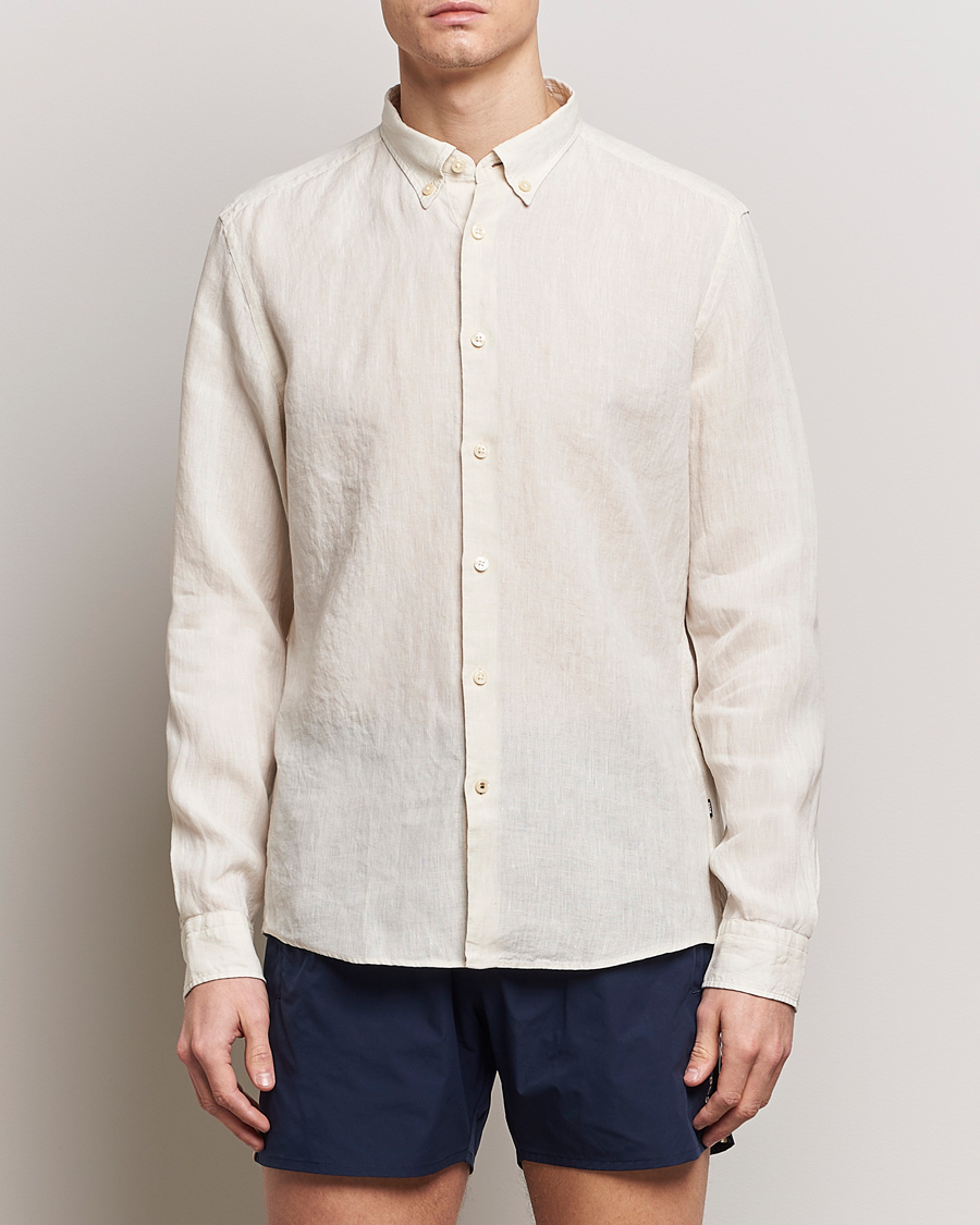 Men | Shirts | BOSS BLACK | Liam Linen Shirt Open White
