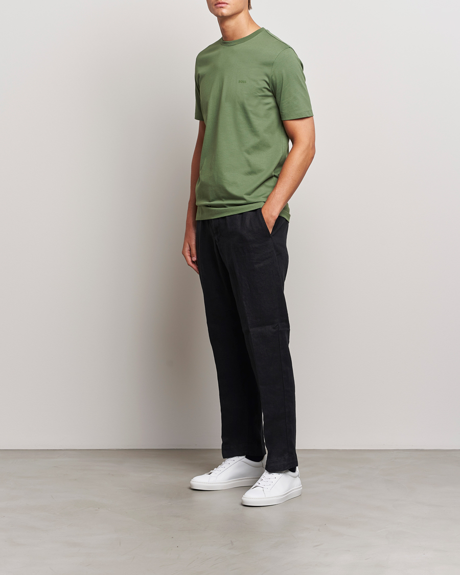 Men | T-Shirts | BOSS BLACK | Thompson Crew Neck T-Shirt Open Green