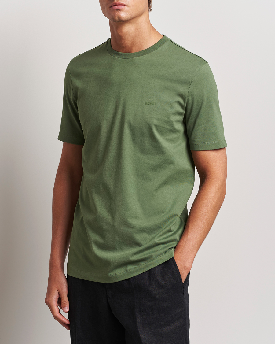 Men | T-Shirts | BOSS BLACK | Thompson Crew Neck T-Shirt Open Green