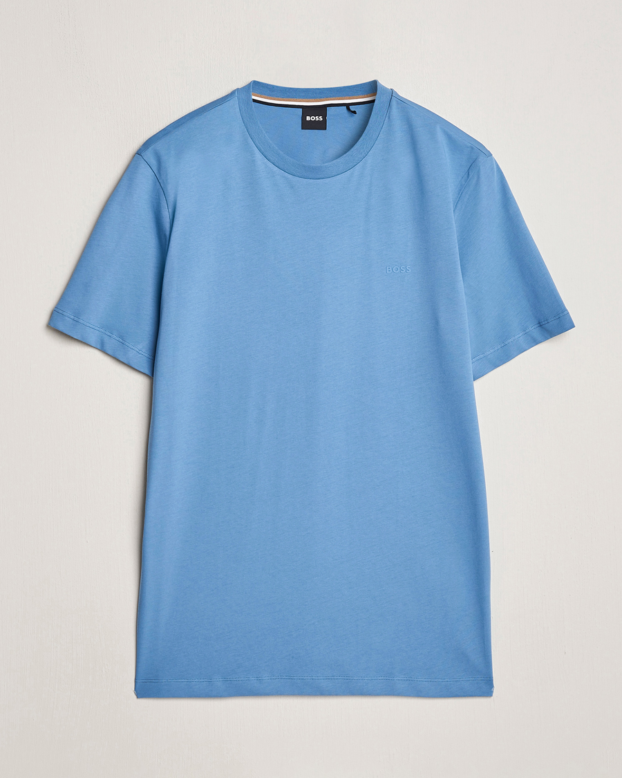Men | T-Shirts | BOSS BLACK | Thompson Crew Neck T-Shirt Light Blue