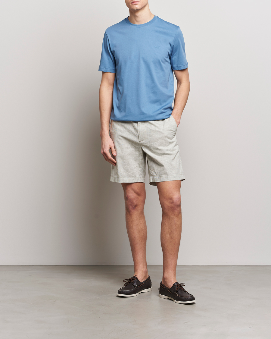 Men | T-Shirts | BOSS BLACK | Thompson Crew Neck T-Shirt Light Blue