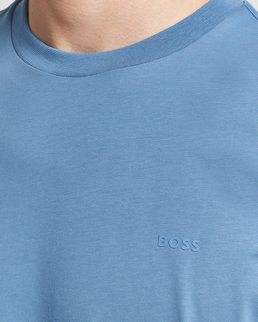 Men | T-Shirts | BOSS BLACK | Thompson Crew Neck T-Shirt Light Blue