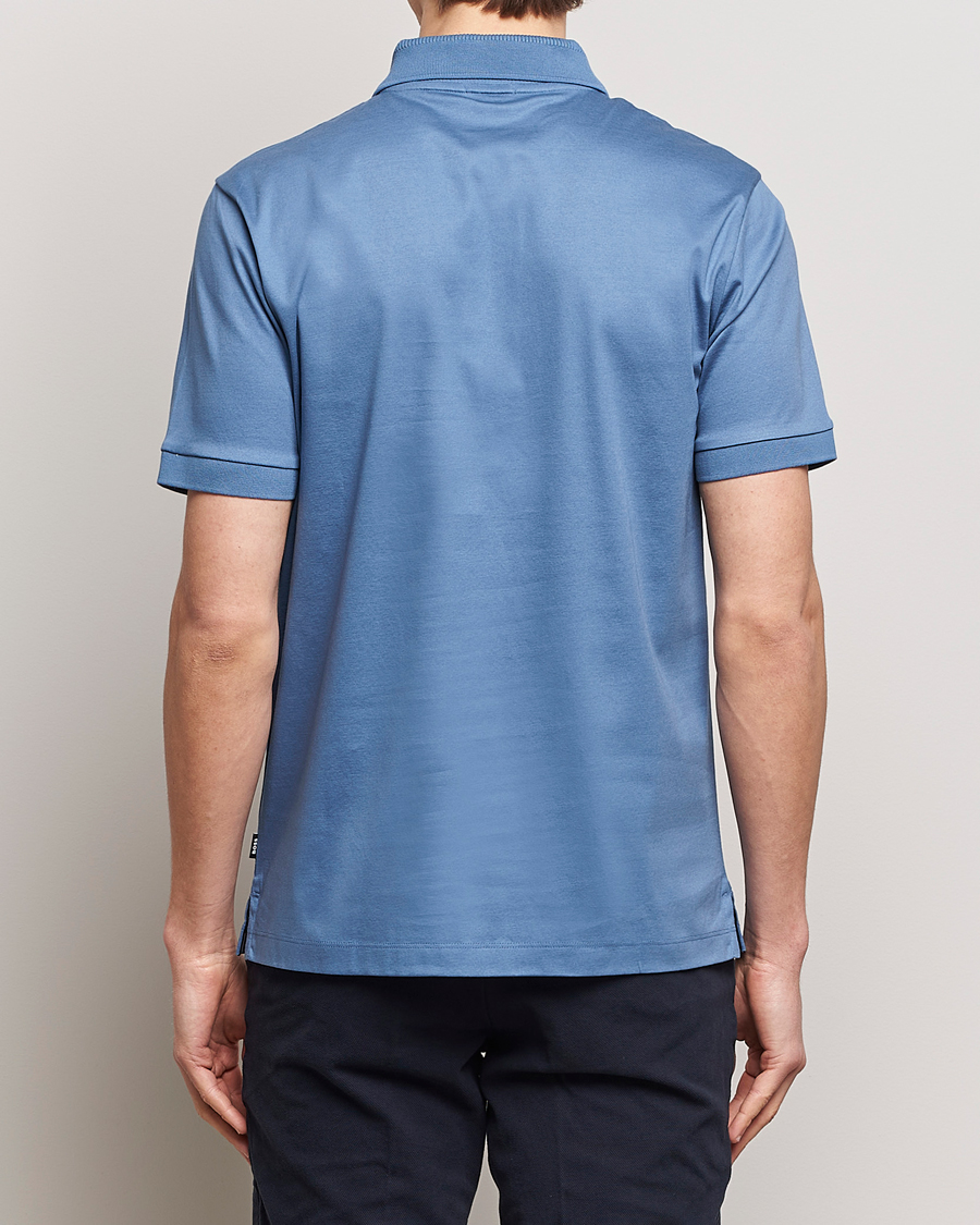 Men | Polo Shirts | BOSS BLACK | Polston Half Zip Polo Light Blue