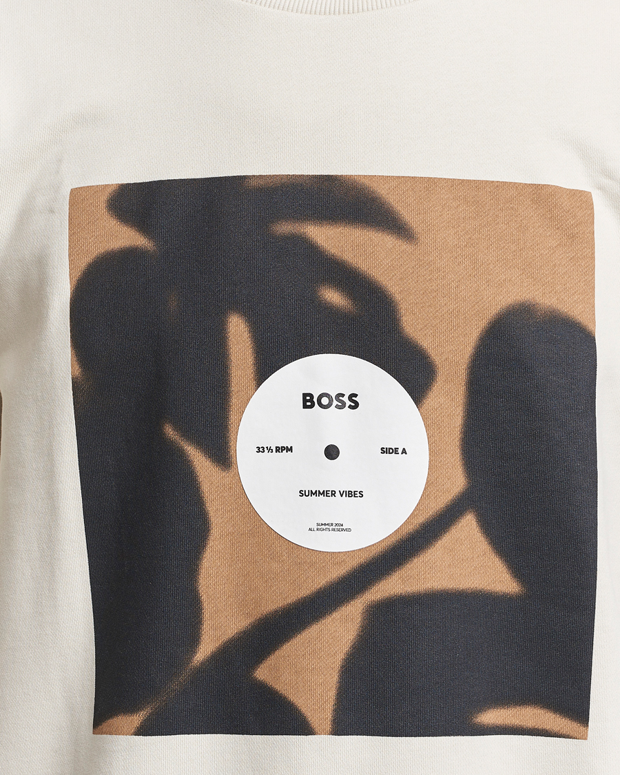 Men | Sweaters & Knitwear | BOSS BLACK | Soleri Logo Sweatshirt Open White