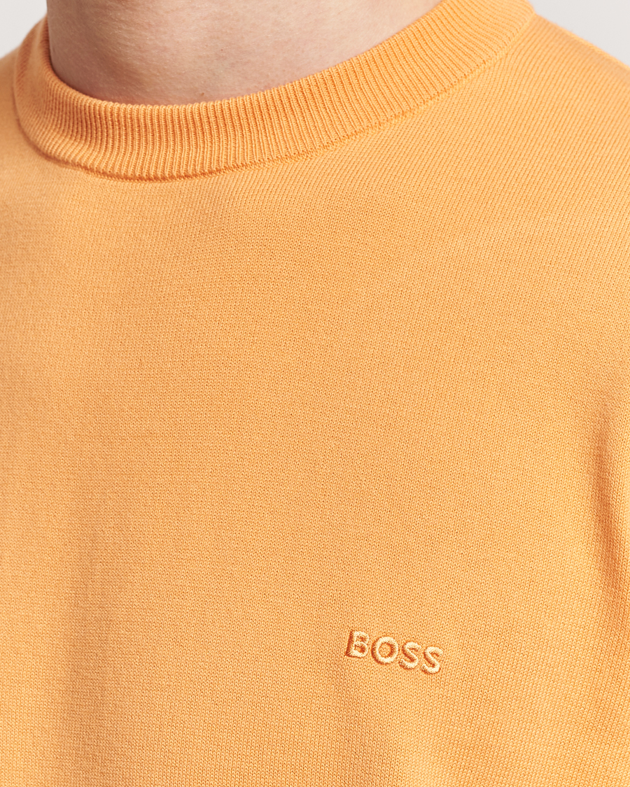 Men | Sweaters & Knitwear | BOSS BLACK | Pacas Crew Neck Pullover Medium Orange