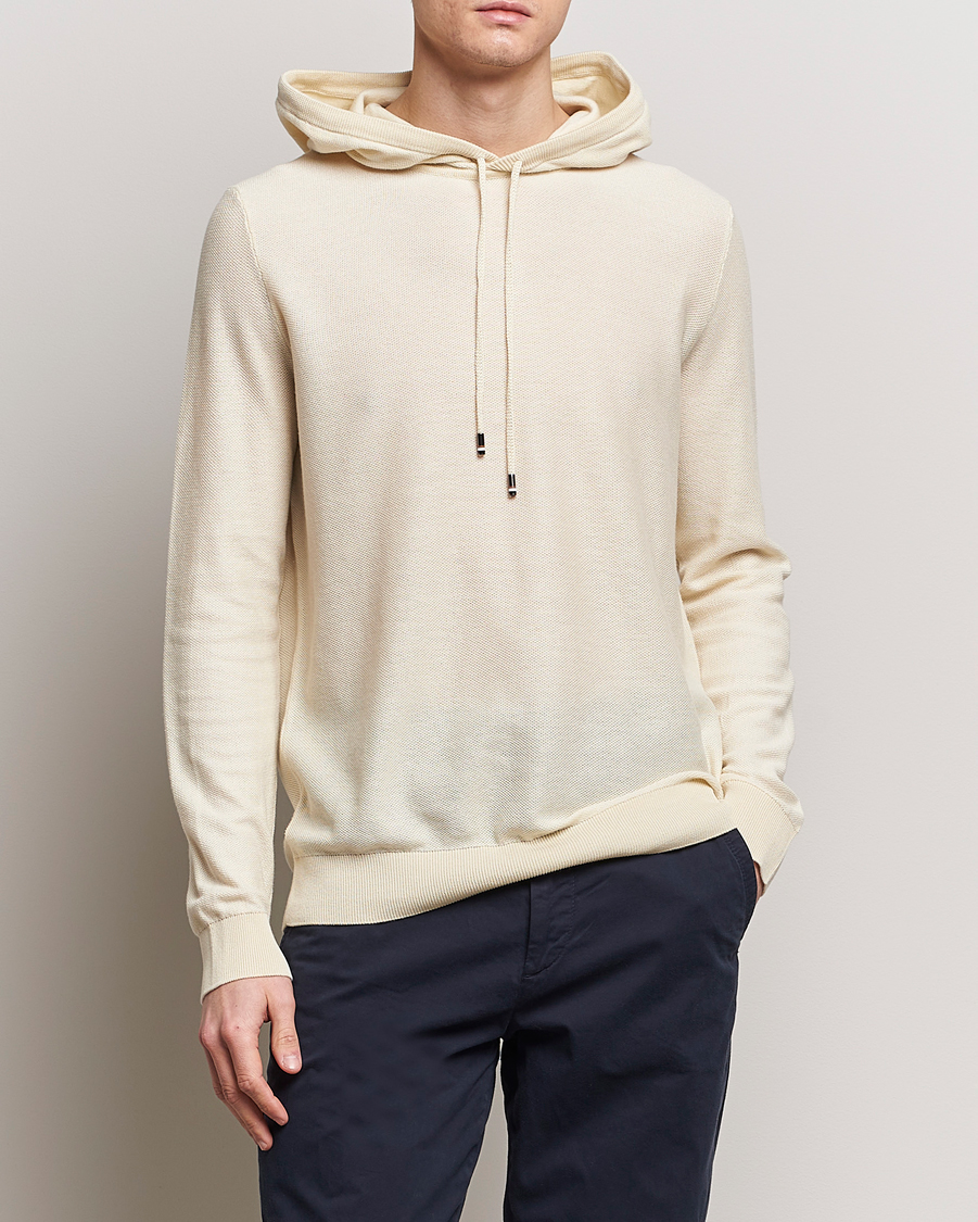 Men | Sweaters & Knitwear | BOSS BLACK | Trapani Hoodie Open White