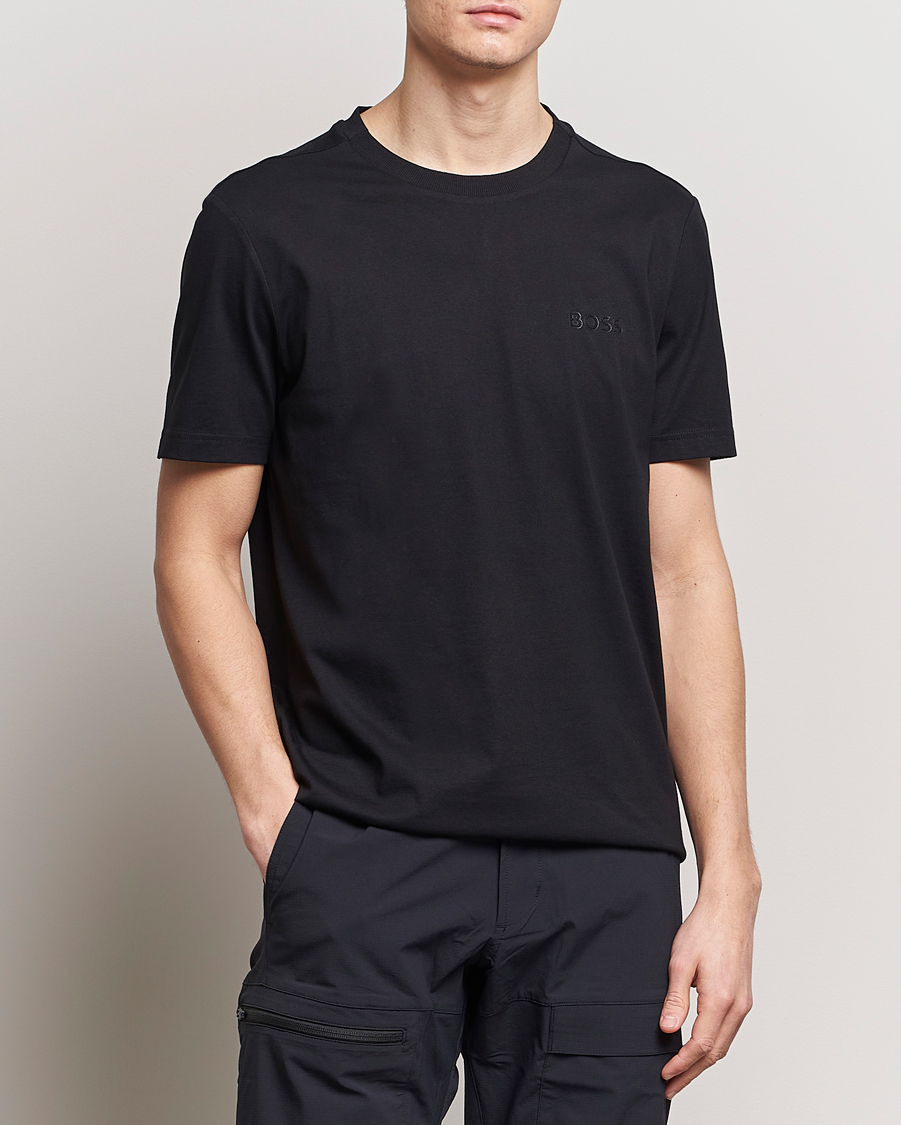 Men | Short Sleeve T-shirts | BOSS GREEN | Crew Neck T-Shirt Black