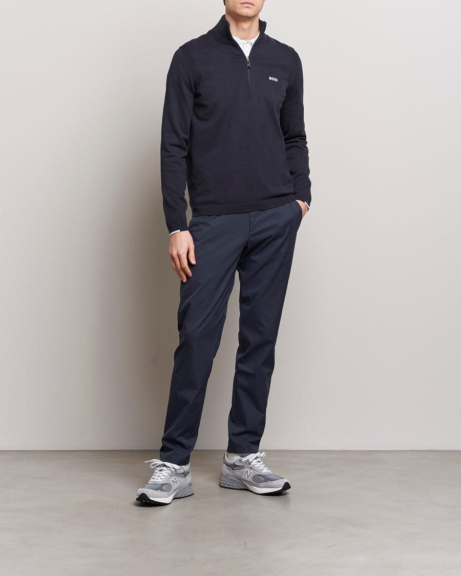 Men | Sweaters & Knitwear | BOSS GREEN | Ever Knitted Half Zip Dark Blue