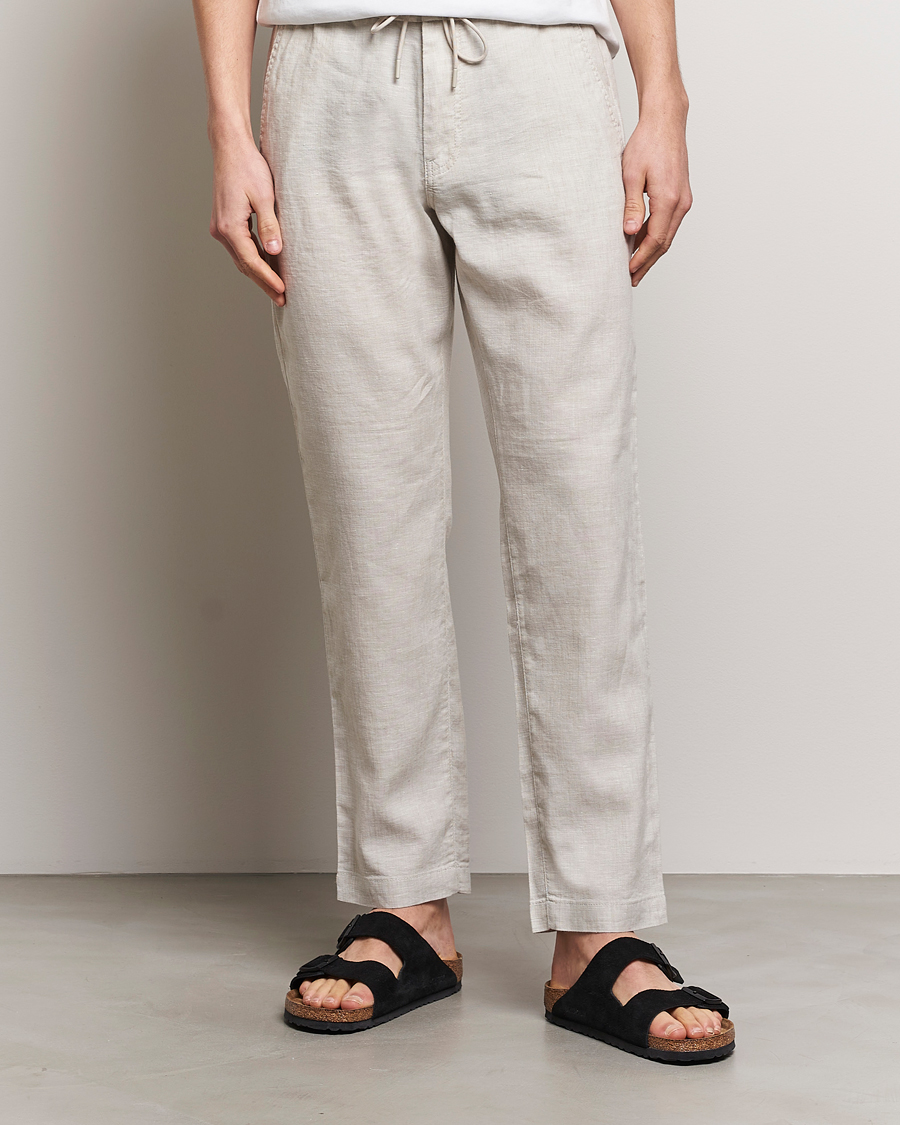 Men | Linen Trousers | BOSS ORANGE | Sanderson Linen Pants Light Beige