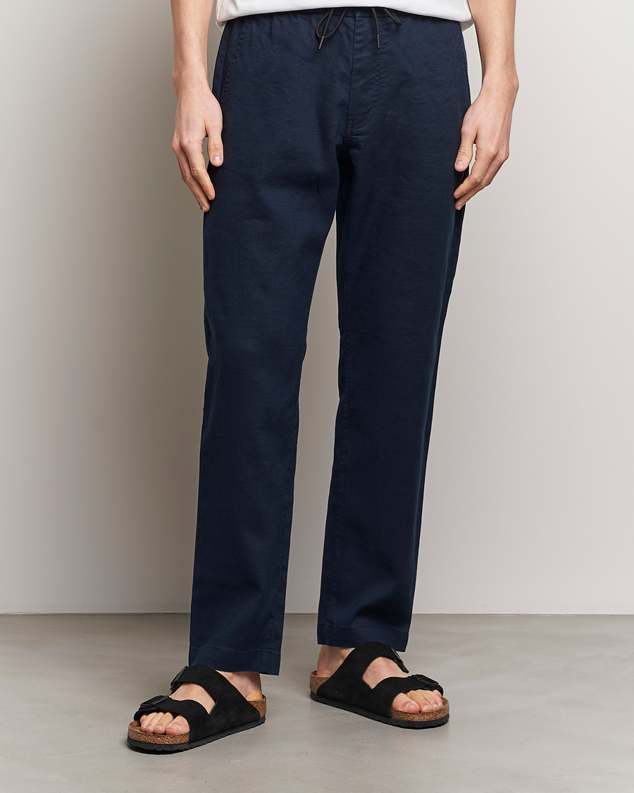 Men | Trousers | BOSS ORANGE | Sanderson Linen Pants Dark Blue