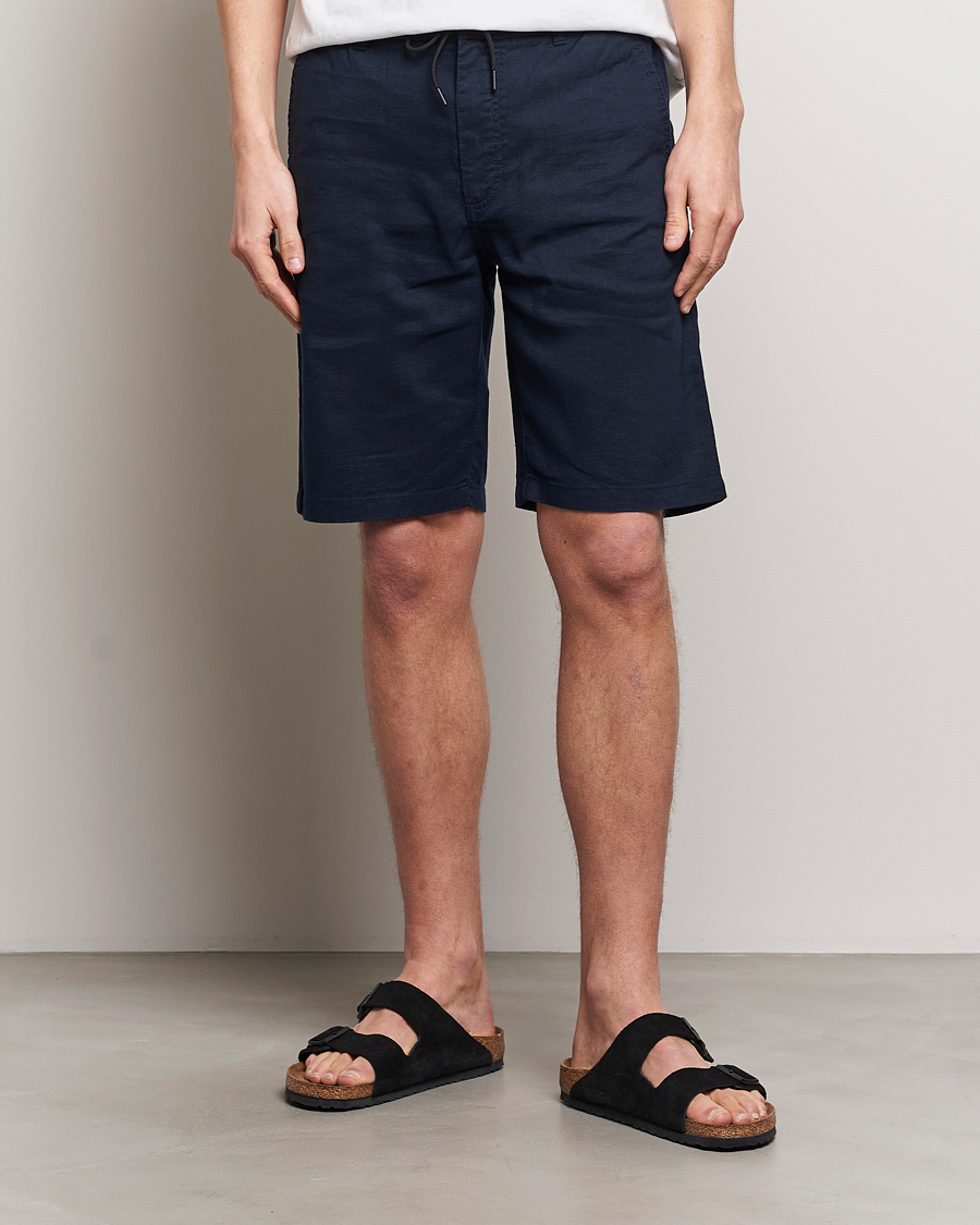 Men | Clothing | BOSS ORANGE | Tapered Chino Drawstring Shorts Dark Blue